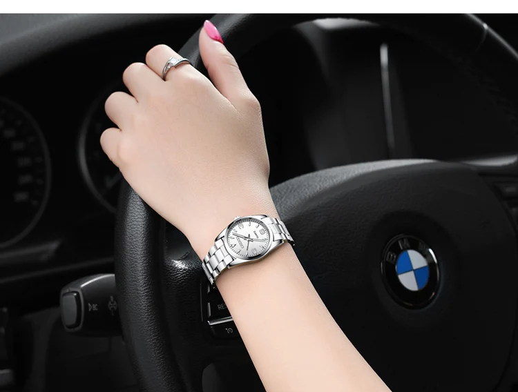 CHENXI Casual Fashion Couple Watch Stainless Strap Luminous Men's and Women's Classic Style Quartz Wristwatches Lover's Gift