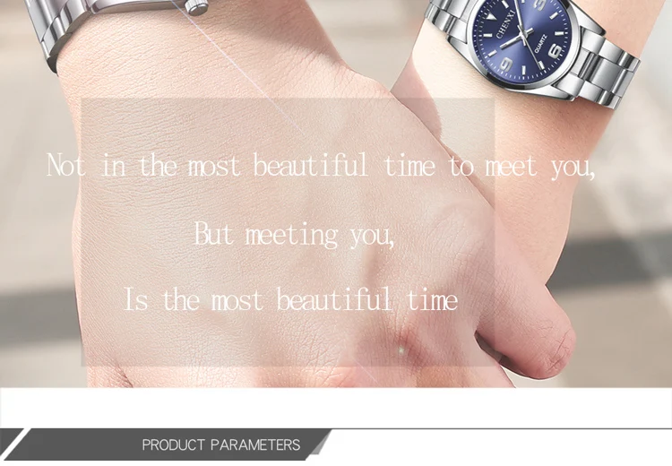 CHENXI Casual Fashion Couple Watch Stainless Strap Luminous Men's and Women's Classic Style Quartz Wristwatches Lover's Gift