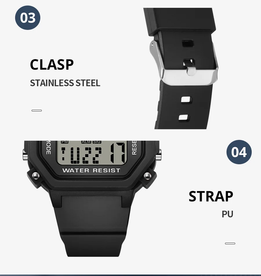 Student Digital Watches Men Sports Luminous Chronograph Waterproof Lady Electronic Military Wrist Watch Relogio Masculino