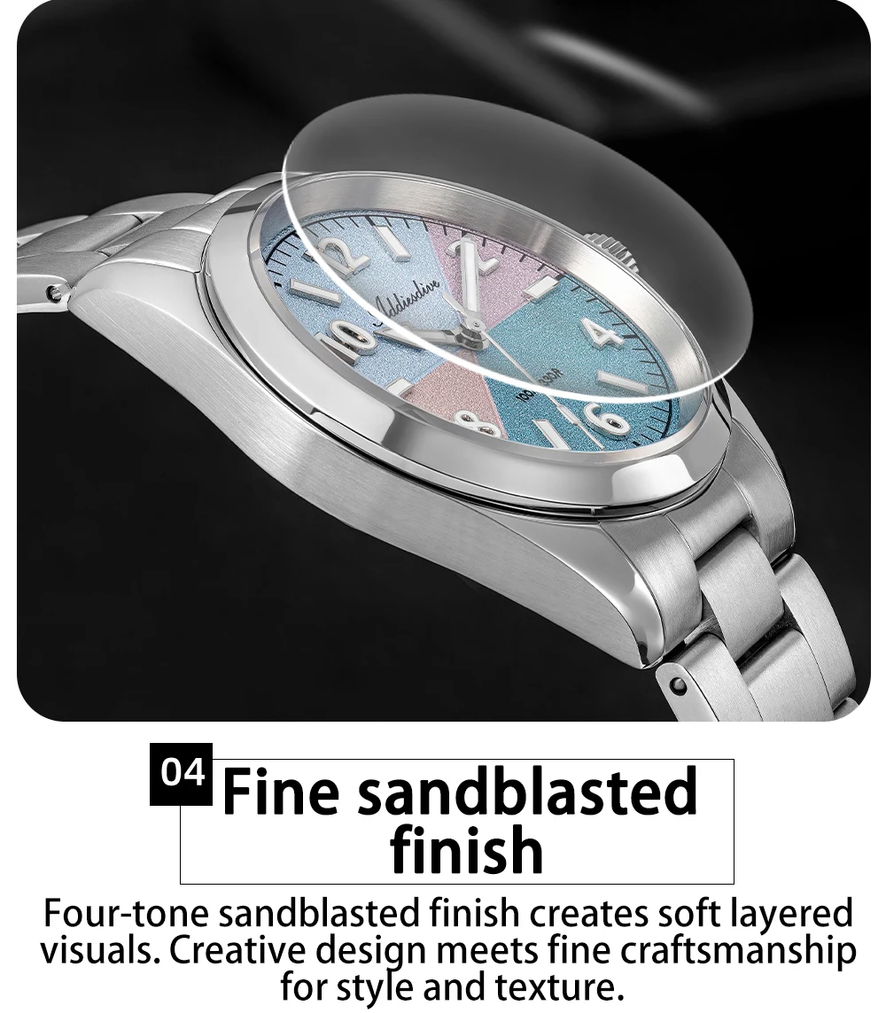 ADDIESDIVE AD2555 Couple's Watches Sapphire Glass BGW9 Super Luminous Wristwatches for Couple Waterproof Stainless Steel Watch