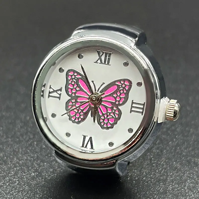 Hot Male and Female Couples Simple Atmosphere All-Match Quartz Ring Watch Butterfly Roman Numerals Surface