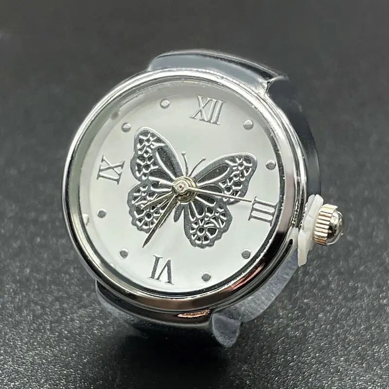 Hot Male and Female Couples Simple Atmosphere All-Match Quartz Ring Watch Butterfly Roman Numerals Surface