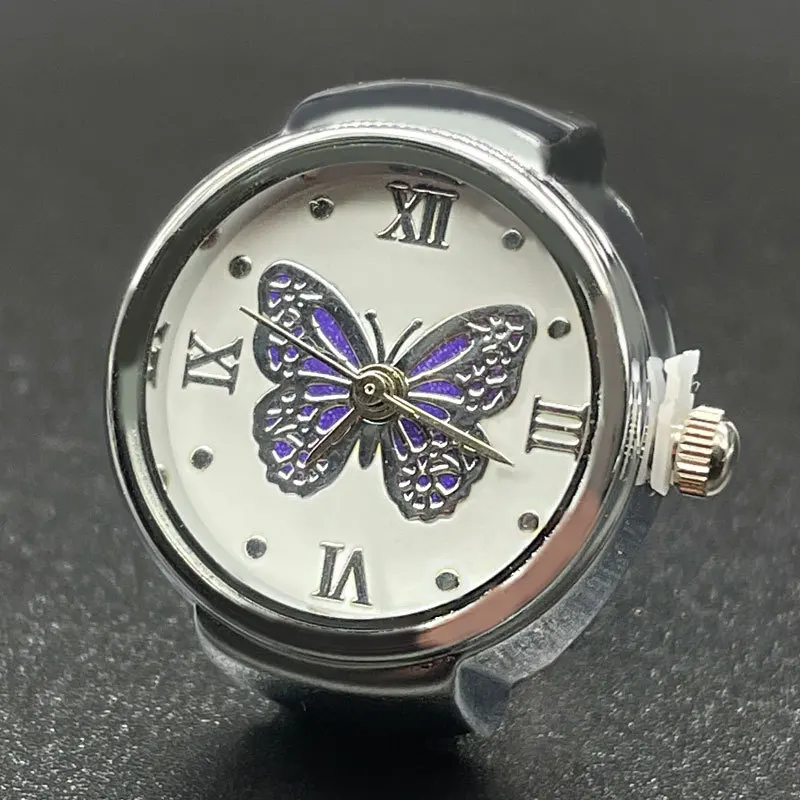 Hot Male and Female Couples Simple Atmosphere All-Match Quartz Ring Watch Butterfly Roman Numerals Surface