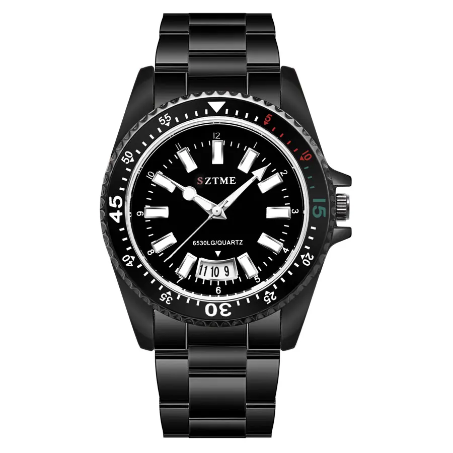 2024 New Men's and Women's Steel Strip Watch Trendy Leisure Calendar Scale Stainless Steel Strip Couple Quartz Watch Gift Watch