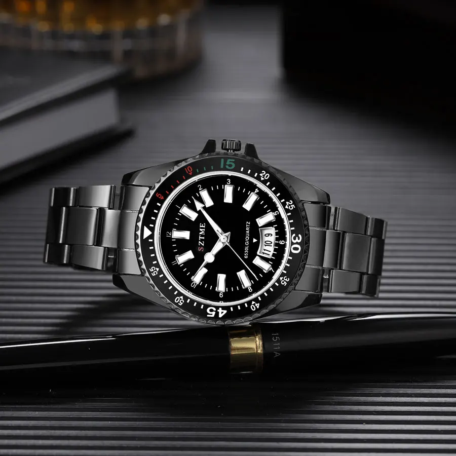 2024 New Men's and Women's Steel Strip Watch Trendy Leisure Calendar Scale Stainless Steel Strip Couple Quartz Watch Gift Watch