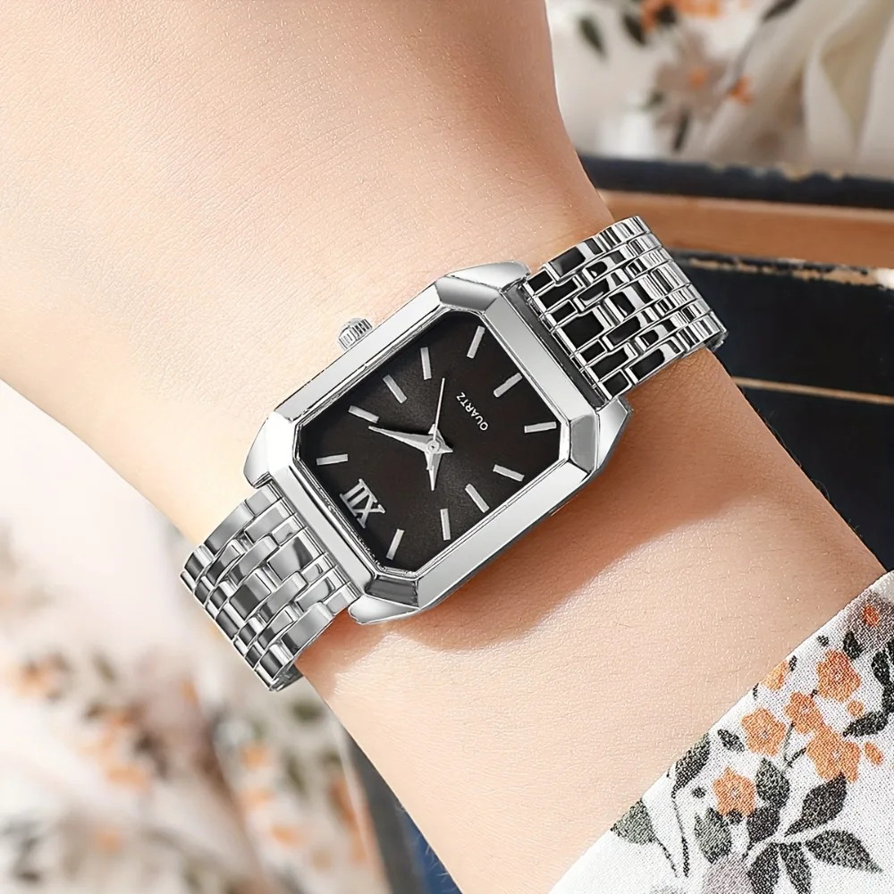 1pc Women's Luxury Square Watch Quartz Movement, Fashionable Wristwatch for Casual & Formal Occasions, Casual Wristwatch