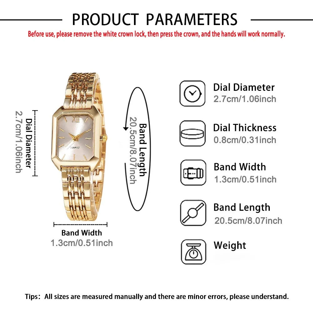 1pc Women's Luxury Square Watch Quartz Movement, Fashionable Wristwatch for Casual & Formal Occasions, Casual Wristwatch