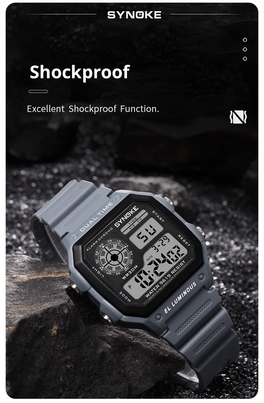 SYNOKE Couple watches Digital Watches Men Sports Luminous Chronograph Waterproof Male Electronic Wrist Watches Relogio Masculino