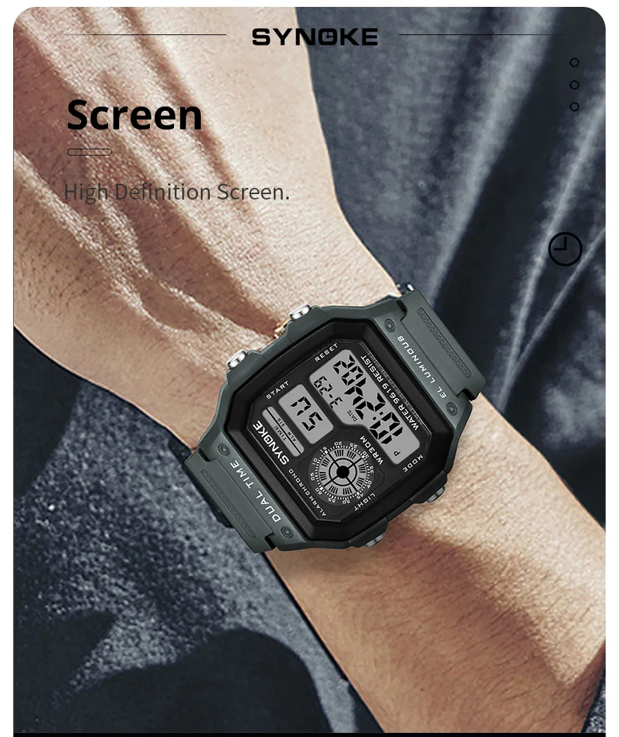 SYNOKE Couple watches Digital Watches Men Sports Luminous Chronograph Waterproof Male Electronic Wrist Watches Relogio Masculino