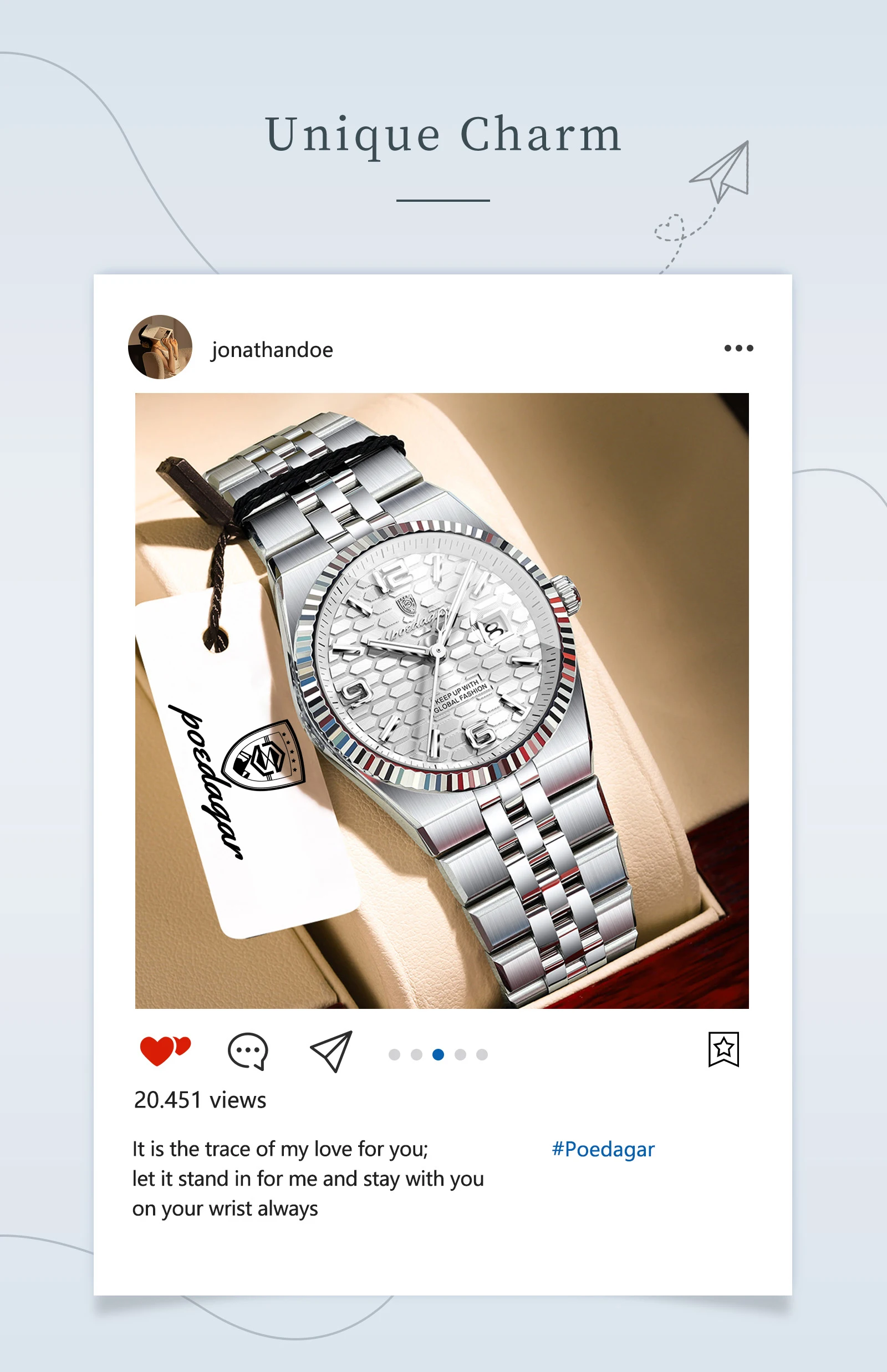 POEDAGAR Fashion Brand Women's Watch Stainless Steel Date Watches For Woman Luminous Waterproof Quartz Luxury Ladies Watch Reloj