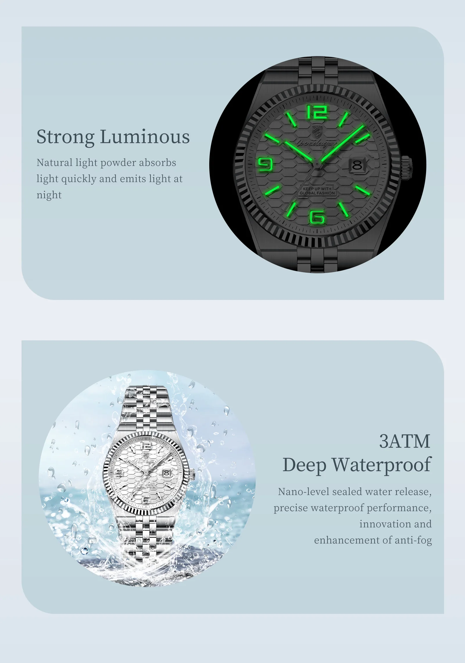 POEDAGAR Fashion Brand Women's Watch Stainless Steel Date Watches For Woman Luminous Waterproof Quartz Luxury Ladies Watch Reloj