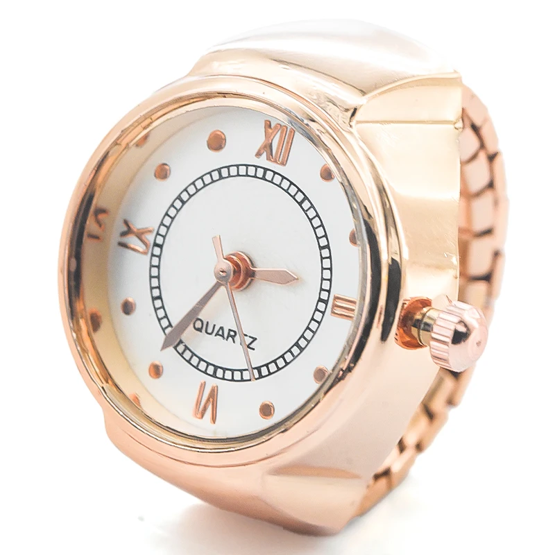 New Hot Sales Creative Roman Literal Ring Watches With Alloy Cases, Finger Round Dials For Couples And Men