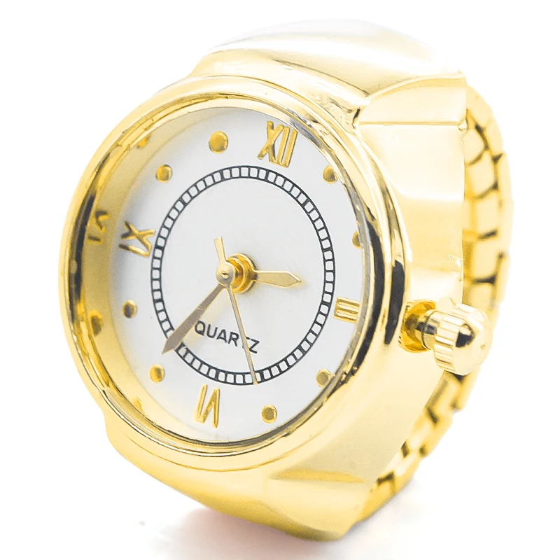 New Hot Sales Creative Roman Literal Ring Watches With Alloy Cases, Finger Round Dials For Couples And Men