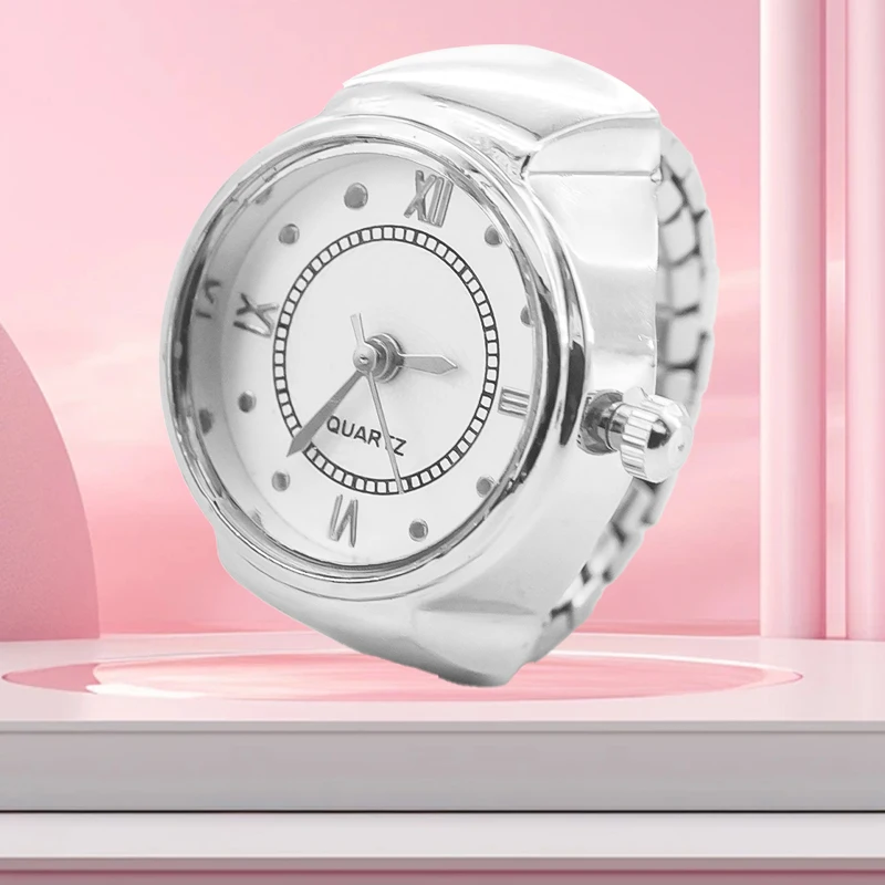 New Hot Sales Creative Roman Literal Ring Watches With Alloy Cases, Finger Round Dials For Couples And Men