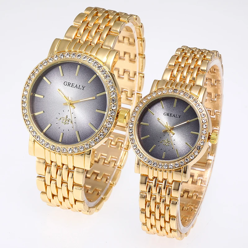 Quartz Couple Watches Ladies Fashion Trend Casual Bracelet Watches Casual Gold Wristwatch Pair