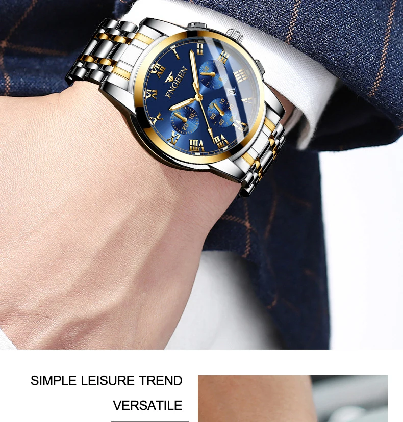 BINBOND 2pcs/Set Couple Watches Fashion Roman Scale Dial Men Ladies Quartz Watch Waterproof Stainless Steel Watch Valentine Gift