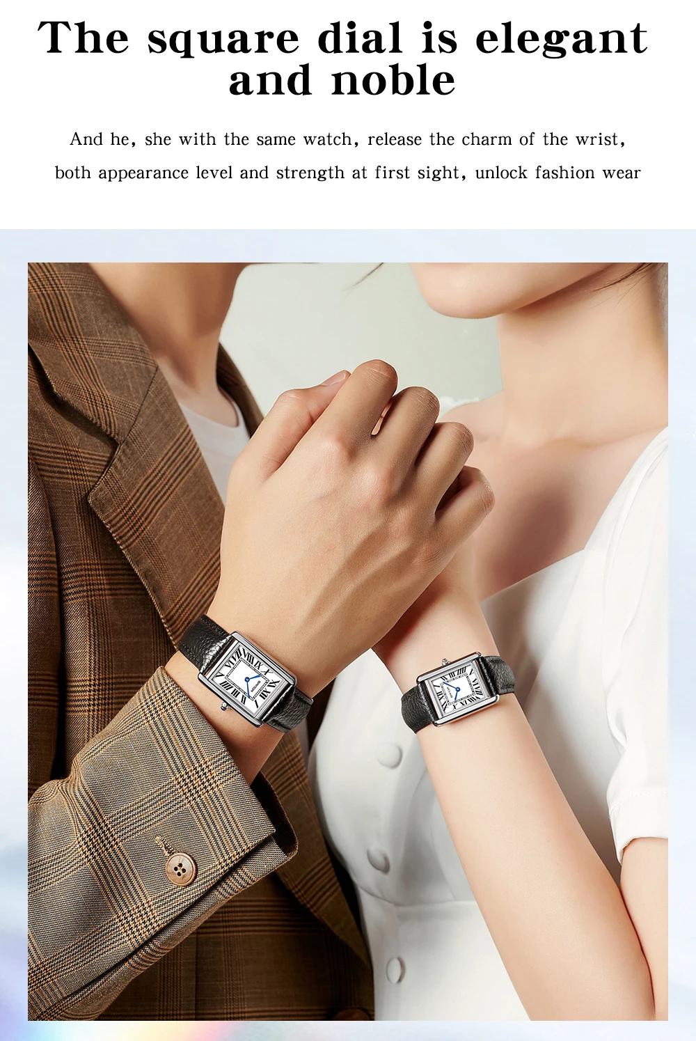 SANDA 1108/9031 Quartz Watch Roman Numeral Stainless Steel Leather Watch Band Brief Lovers Waterproof Watch Women's Watches