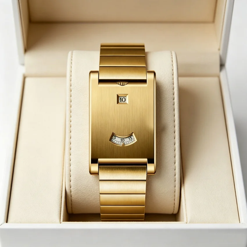 Square Brand Genuine Watch Men's Retro 2026 New Style Light Luxury Gift High Quality Trend Fashion Gold Simple Quartz Watch