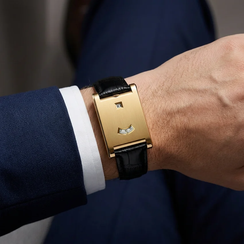 Square Brand Genuine Watch Men's Retro 2026 New Style Light Luxury Gift High Quality Trend Fashion Gold Simple Quartz Watch