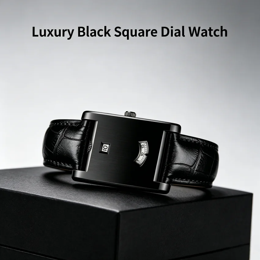 Square Brand Genuine Watch Men's Retro 2026 New Style Light Luxury Gift High Quality Trend Fashion Gold Simple Quartz Watch