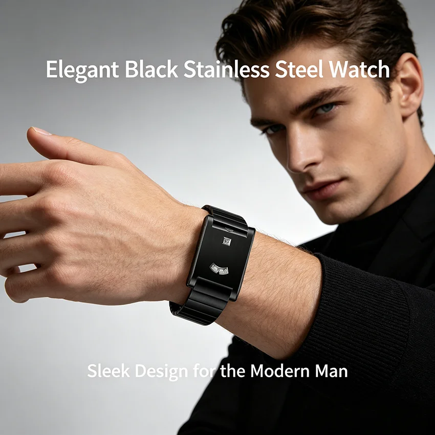 Square Brand Genuine Watch Men's Retro 2026 New Style Light Luxury Gift High Quality Trend Fashion Gold Simple Quartz Watch