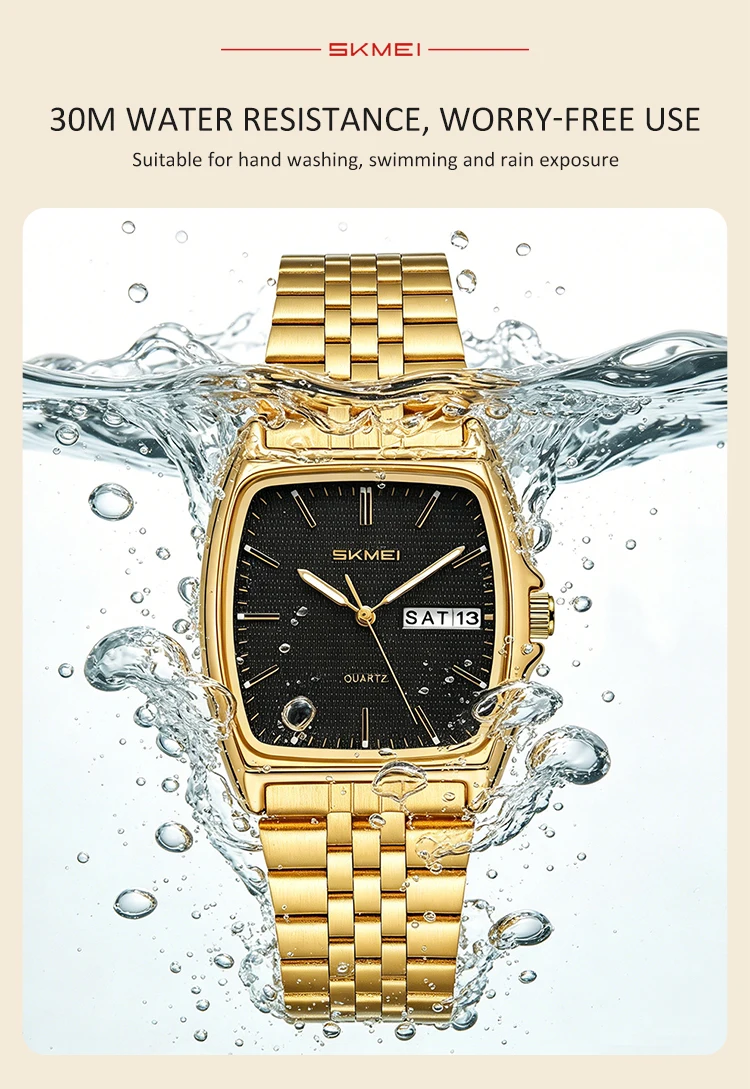 SKMEI 2628 Men's Quartz Wristwatch 30M Waterproof Luxury Women Watch Fashion Casual Clock Business Unisex Chrono Date Display