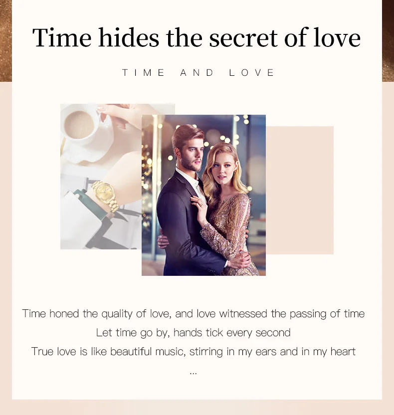 OLEVS 5563 Original Luxury Brand Couple Watch Gold Stainless Steel Quartz Watch for Men and Women Waterproof Luminous Wristwatch