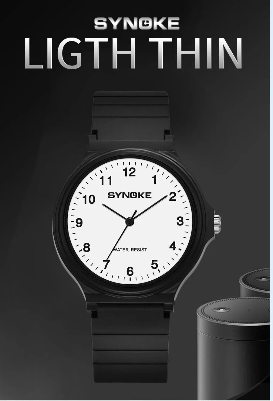 Synoke Student Watch Minimalist Fashion Quartz Watch Men and Girls Waterproof Sports Watch Large Digital Display