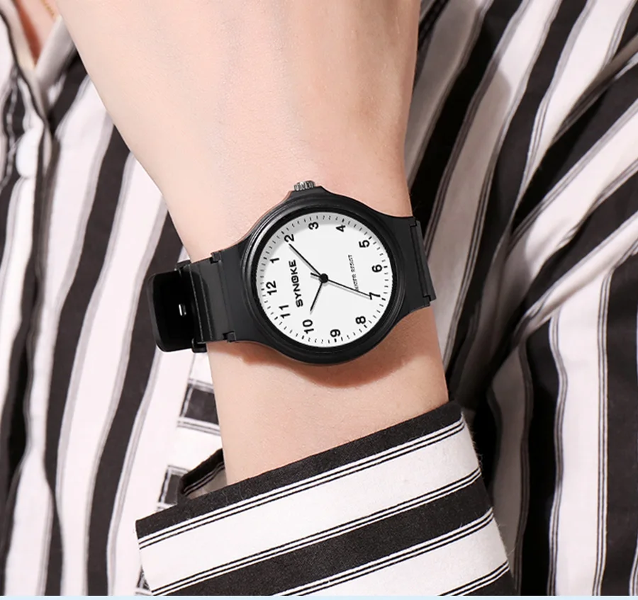 Synoke Student Watch Minimalist Fashion Quartz Watch Men and Girls Waterproof Sports Watch Large Digital Display