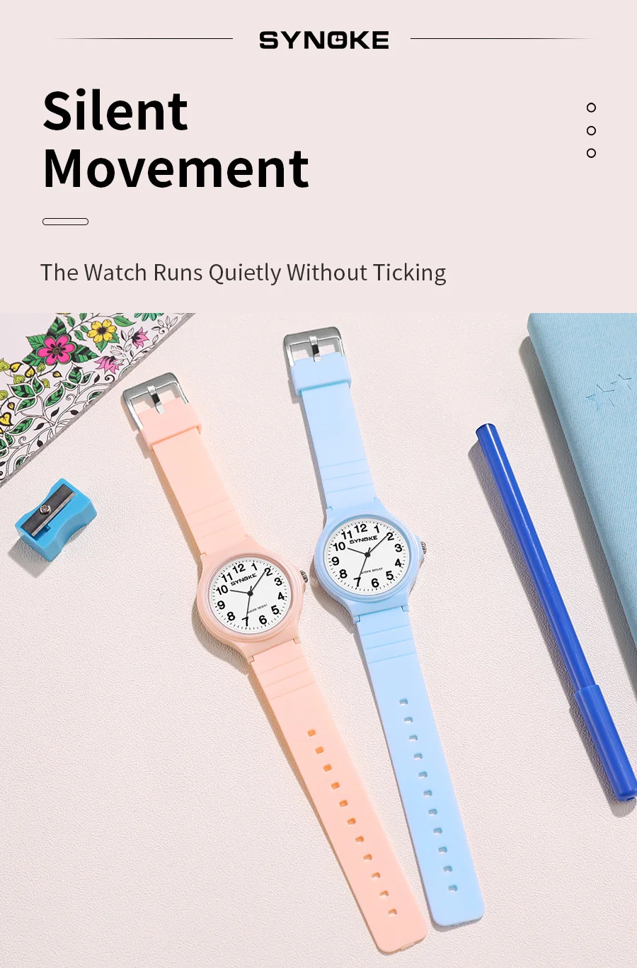 Synoke Student Watch Minimalist Fashion Quartz Watch Men and Girls Waterproof Sports Watch Large Digital Display