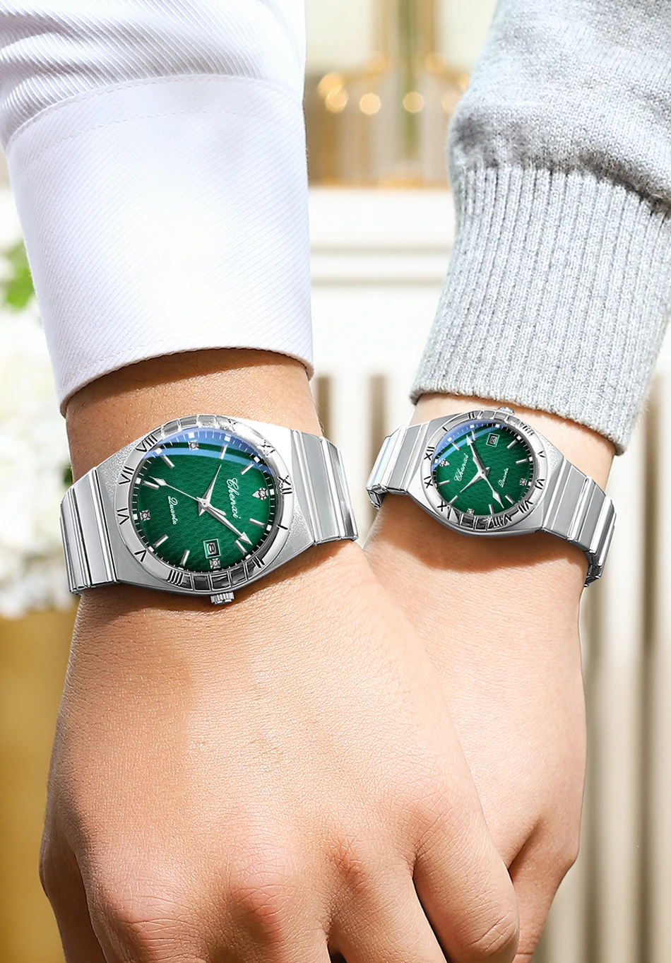 Simple Fashion Couple Wristwatch Waterproof Luminous Calendar Watch for Lovers Men's and Women's Daily Wrist Watches