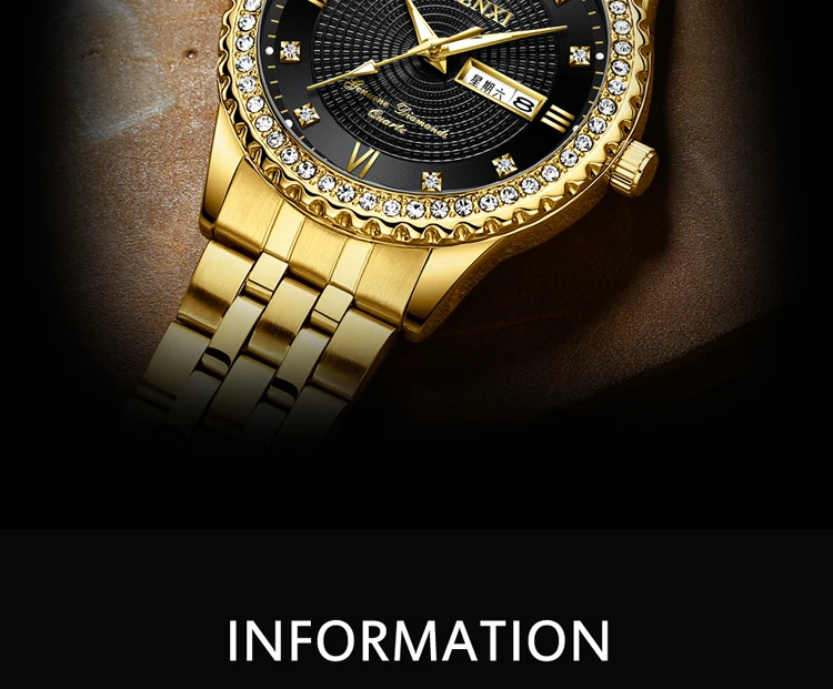 CHENXI Golden Quartz Watch Men Top Luxury Wristwatch Waterproof Golden Male Wrist Watch Man Full Steel Clock relogio masculino
