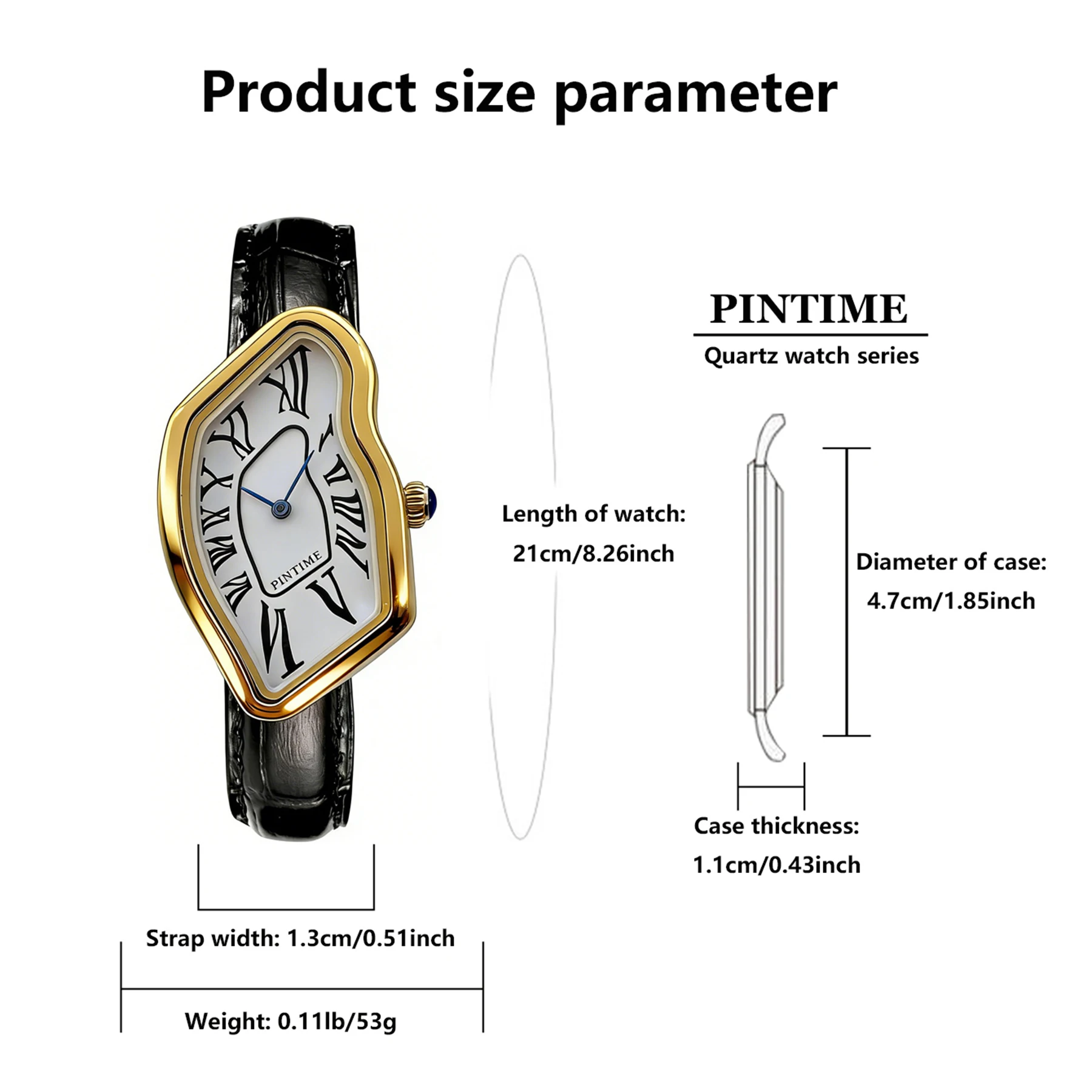 Medieval Retr Watches Alien Watches Melt And Twist Y2k Ladies Men Leather Strap Advanced Quartz Watch Irregular Case Leather