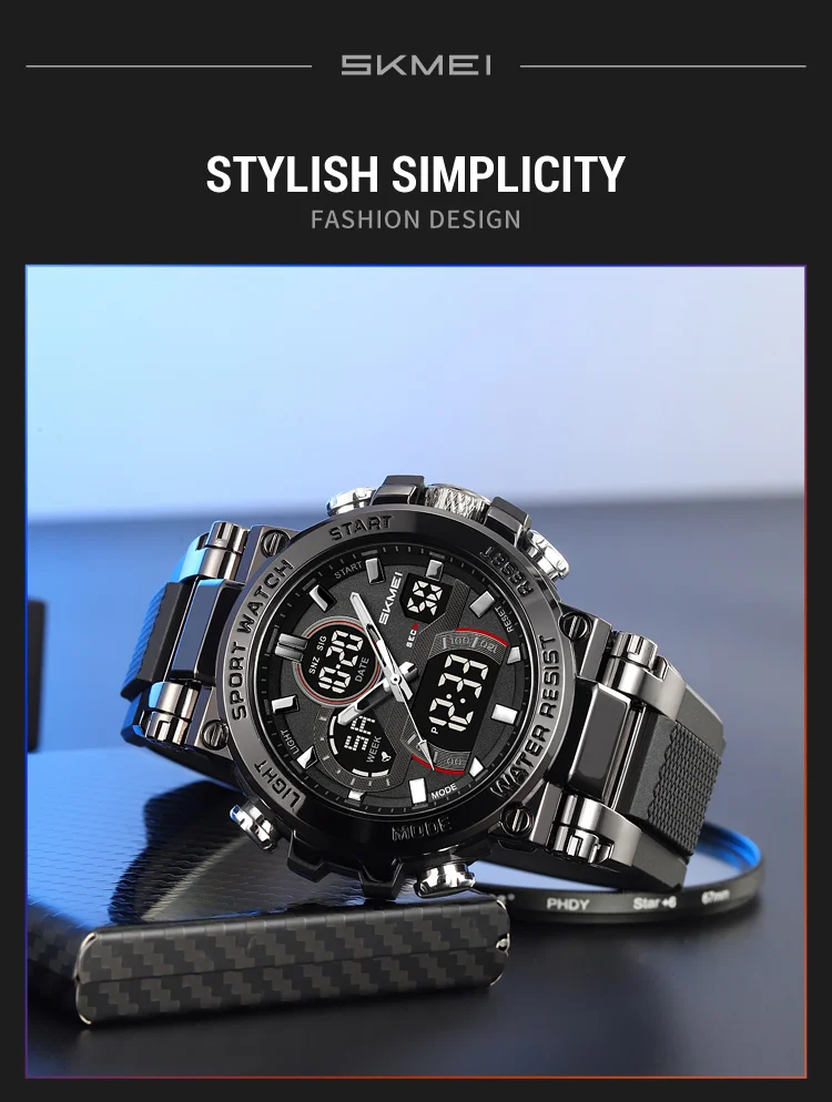 SKMEI 2500 Digital Watches For Men Fashion Military Men’s Wristwatch 3Bar Waterproof Sport Watch Man Countdown Timer Week Date