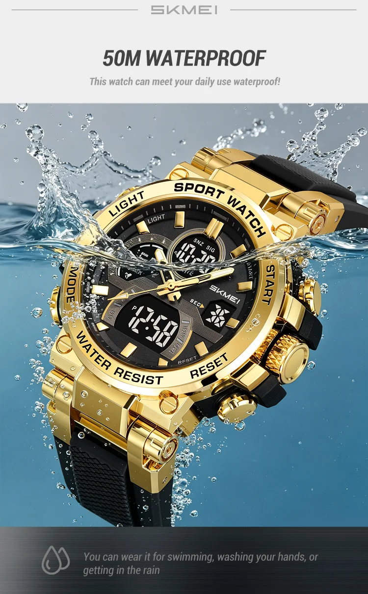 SKMEI 2500 Digital Watches For Men Fashion Military Men’s Wristwatch 3Bar Waterproof Sport Watch Man Countdown Timer Week Date