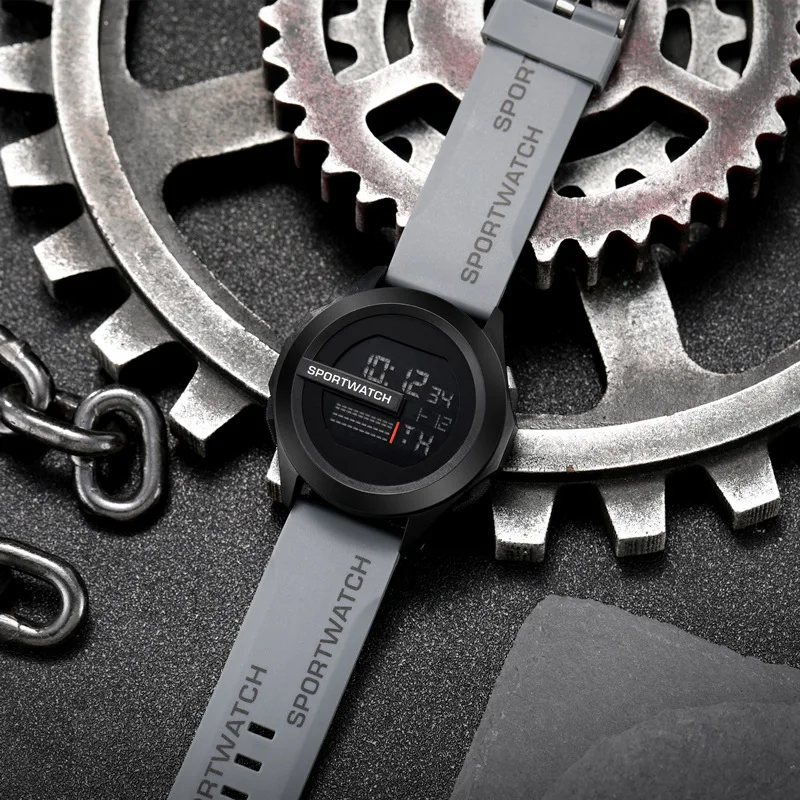 NEW Men's Sport Watches Fashion Sports LED Digital Clock Multi-Functional Rubber Fitness Athlete Timekeeping Electronic Watch