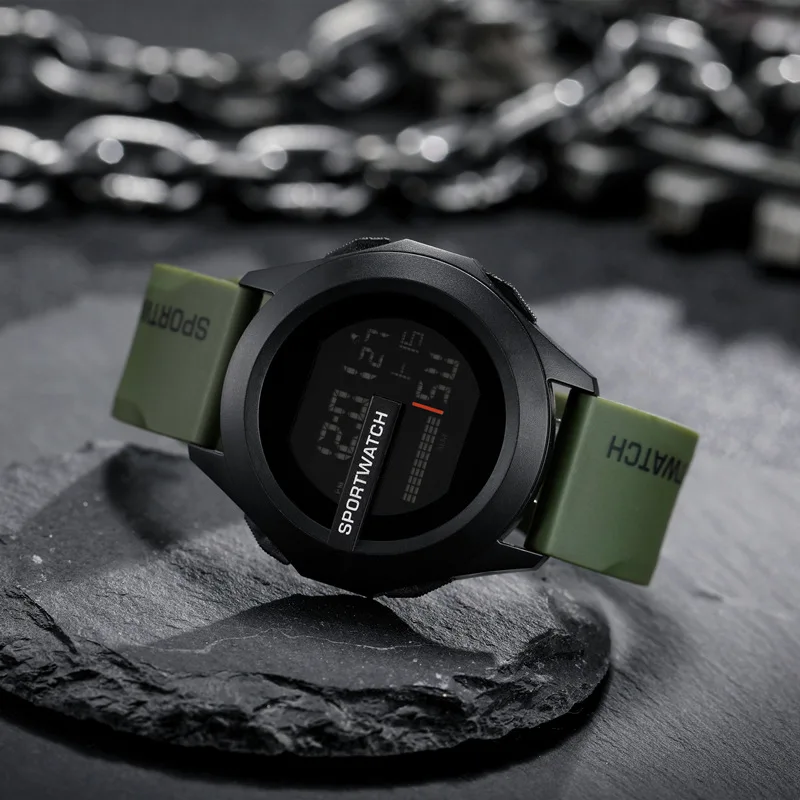 NEW Men's Sport Watches Fashion Sports LED Digital Clock Multi-Functional Rubber Fitness Athlete Timekeeping Electronic Watch