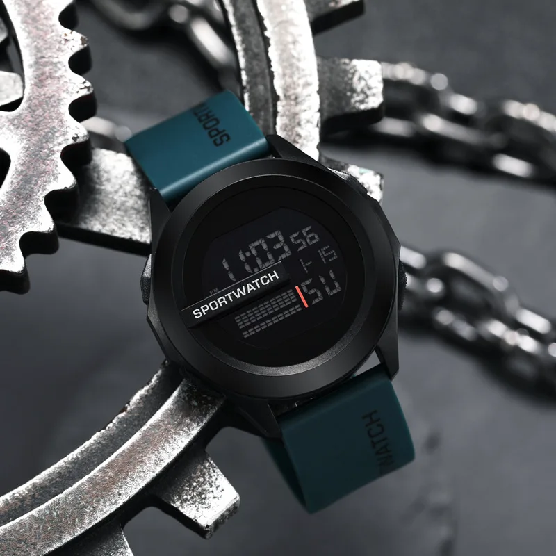 NEW Men's Sport Watches Fashion Sports LED Digital Clock Multi-Functional Rubber Fitness Athlete Timekeeping Electronic Watch