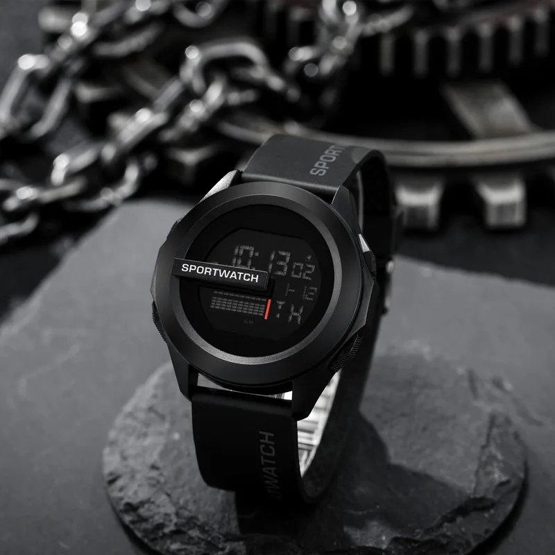 NEW Men's Sport Watches Fashion Sports LED Digital Clock Multi-Functional Rubber Fitness Athlete Timekeeping Electronic Watch