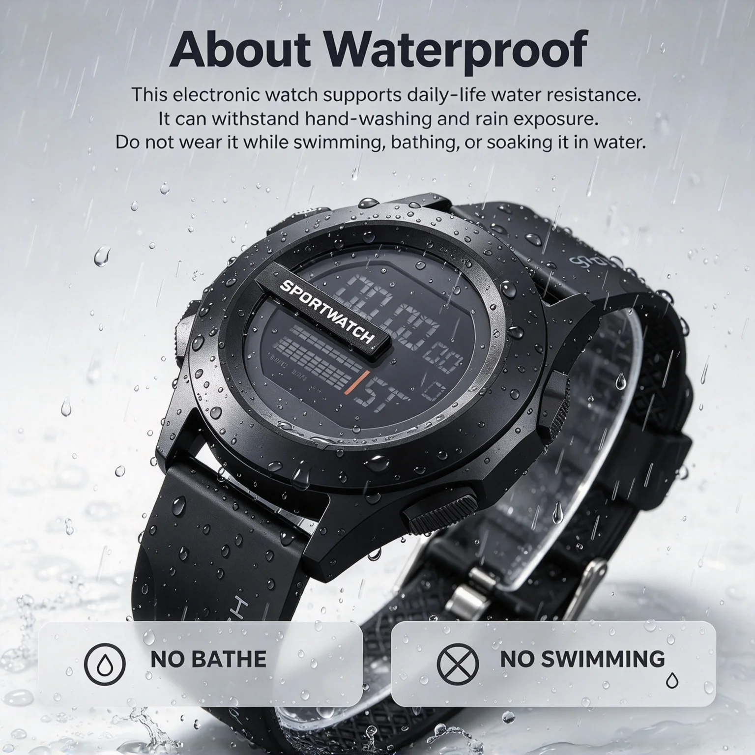 NEW Men's Sport Watches Fashion Sports LED Digital Clock Multi-Functional Rubber Fitness Athlete Timekeeping Electronic Watch
