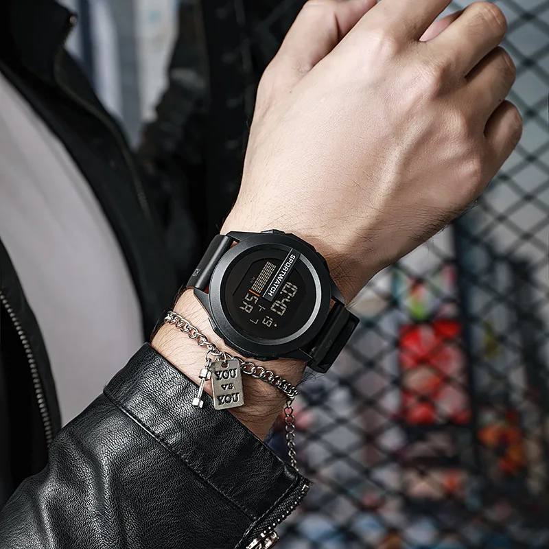 NEW Men's Sport Watches Fashion Sports LED Digital Clock Multi-Functional Rubber Fitness Athlete Timekeeping Electronic Watch
