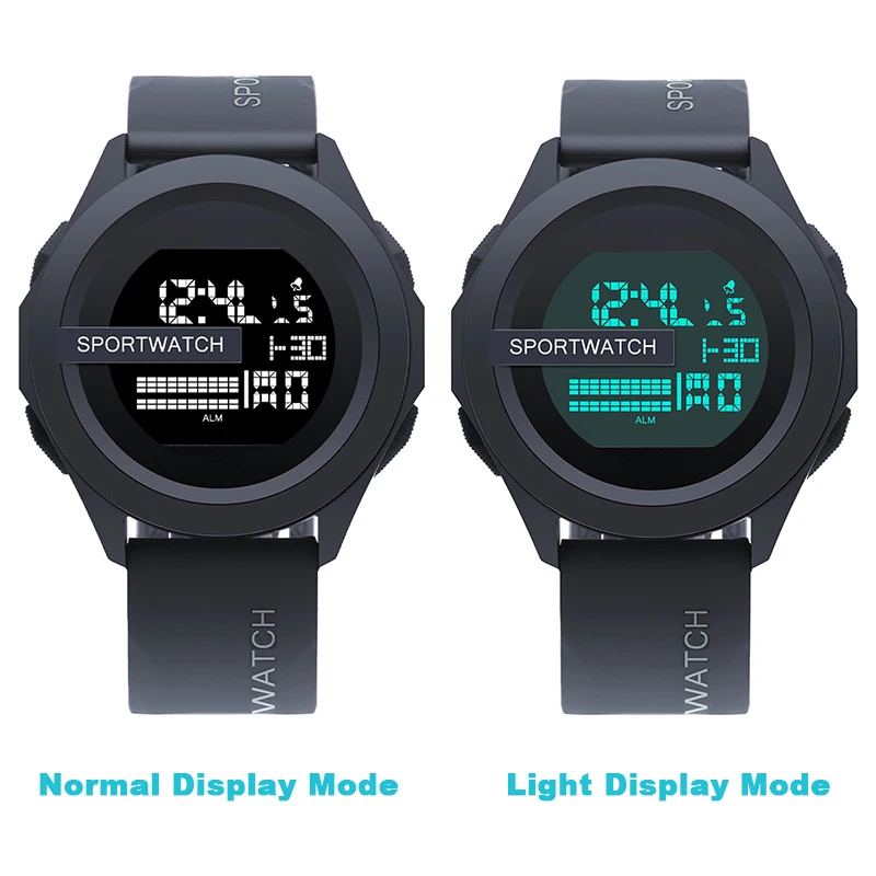 NEW Men's Sport Watches Fashion Sports LED Digital Clock Multi-Functional Rubber Fitness Athlete Timekeeping Electronic Watch