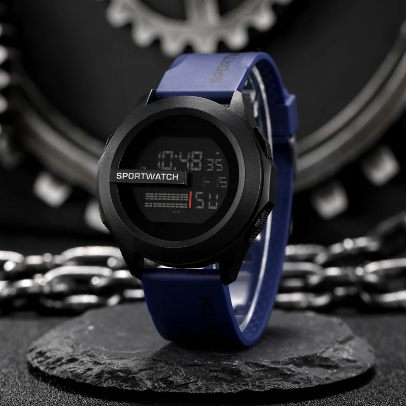 NEW Men's Sport Watches Fashion Sports LED Digital Clock Multi-Functional Rubber Fitness Athlete Timekeeping Electronic Watch