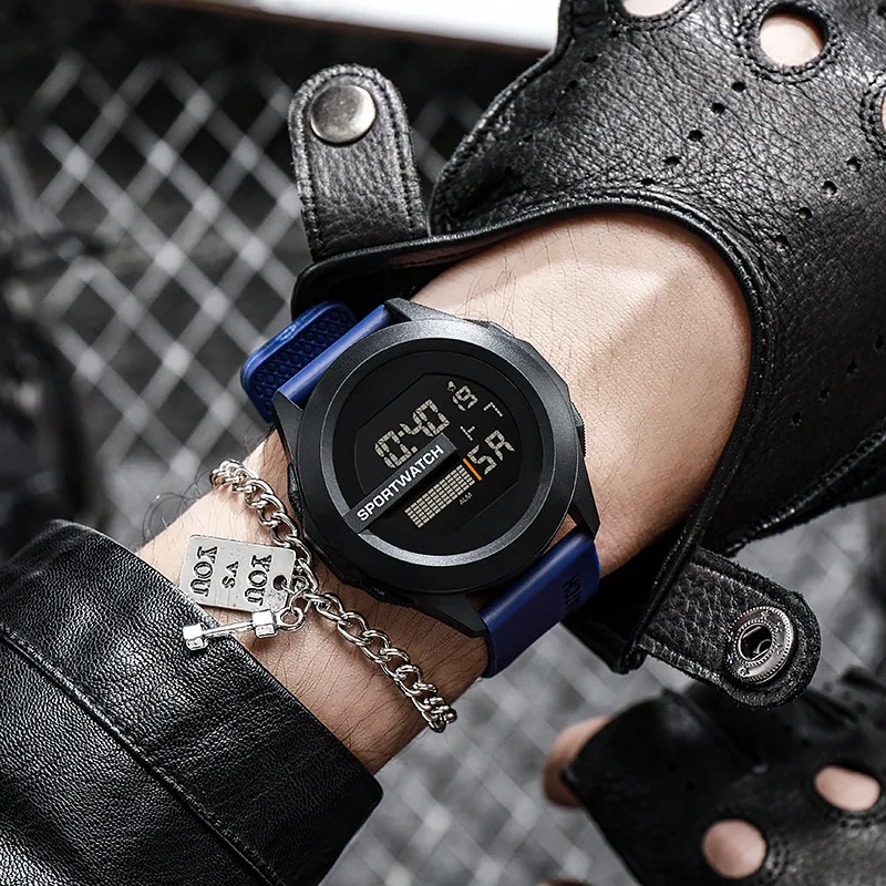 NEW Men's Sport Watches Fashion Sports LED Digital Clock Multi-Functional Rubber Fitness Athlete Timekeeping Electronic Watch