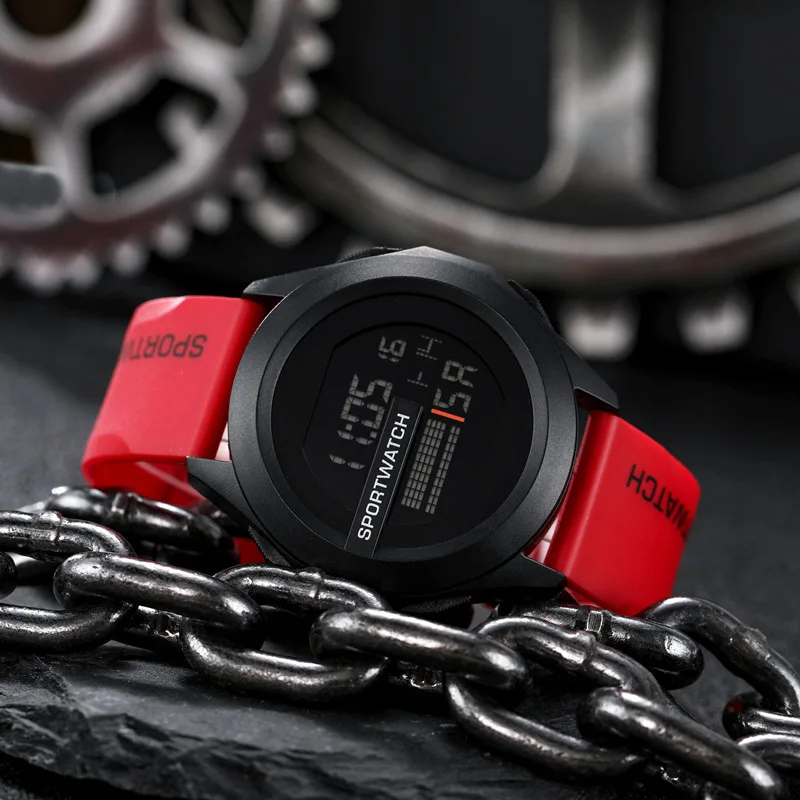 NEW Men's Sport Watches Fashion Sports LED Digital Clock Multi-Functional Rubber Fitness Athlete Timekeeping Electronic Watch