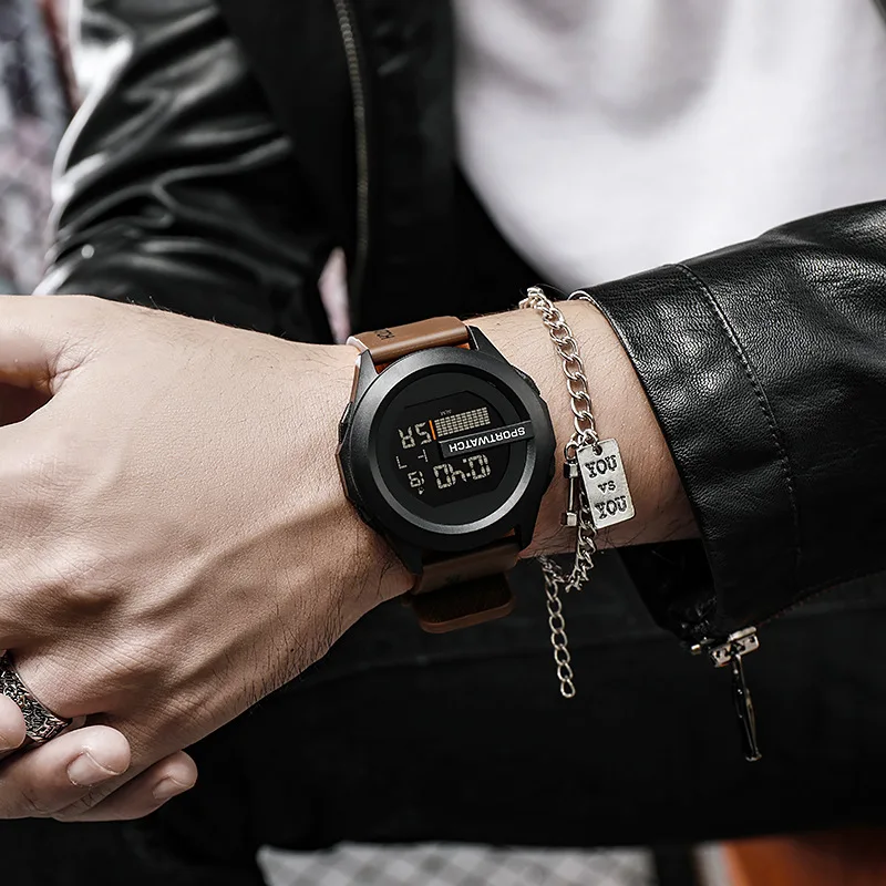 NEW Men's Sport Watches Fashion Sports LED Digital Clock Multi-Functional Rubber Fitness Athlete Timekeeping Electronic Watch