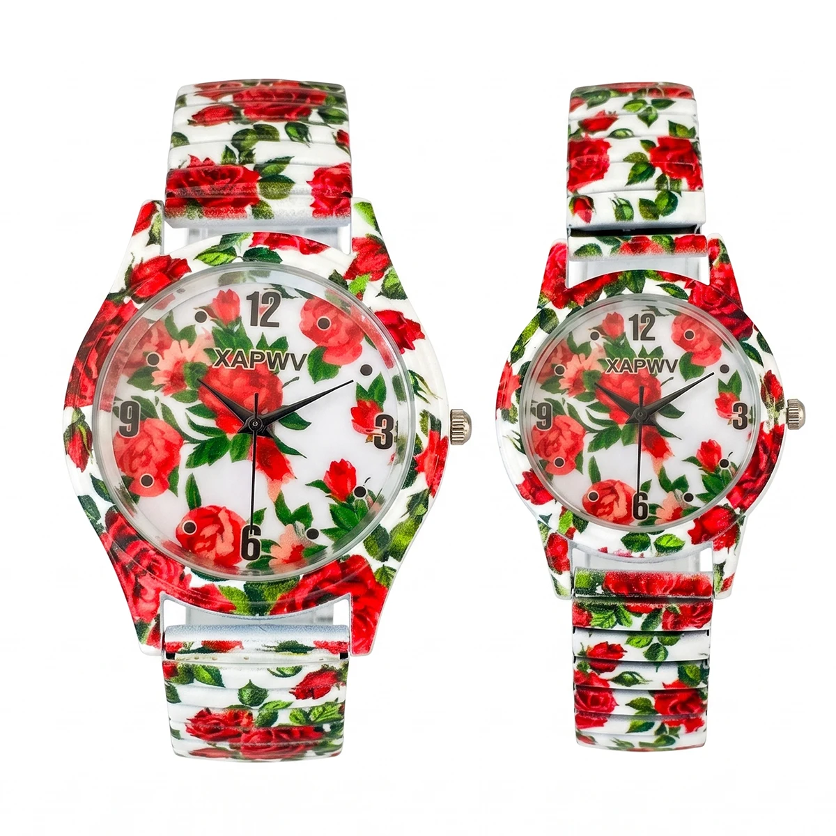 Light Luxury Niche Rose Quartz Women's Watch, Fashionable Casual Elastic Strap Couple Watch Pair