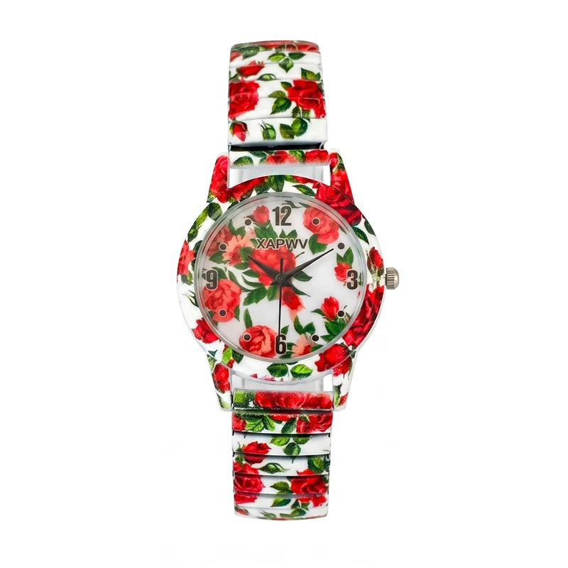 Light Luxury Niche Rose Quartz Women's Watch, Fashionable Casual Elastic Strap Couple Watch Pair