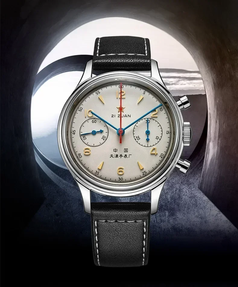 Vintage 1963 Men's Pilot Watch 42mm Retro Quartz Chronograph Waterproof Casual Dress Wristwatch For Couples