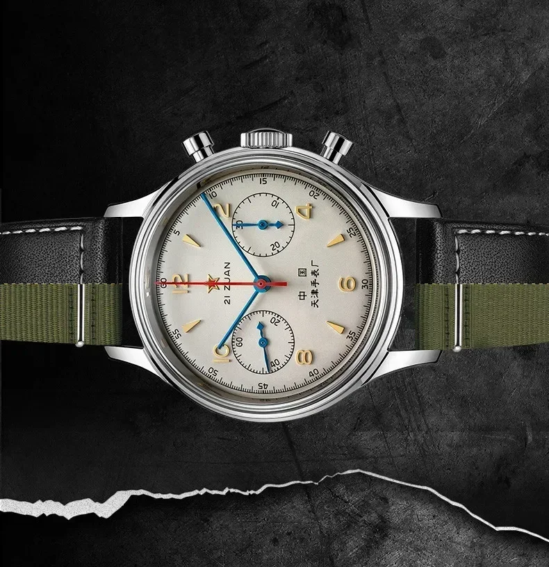 Vintage 1963 Men's Pilot Watch 42mm Retro Quartz Chronograph Waterproof Casual Dress Wristwatch For Couples